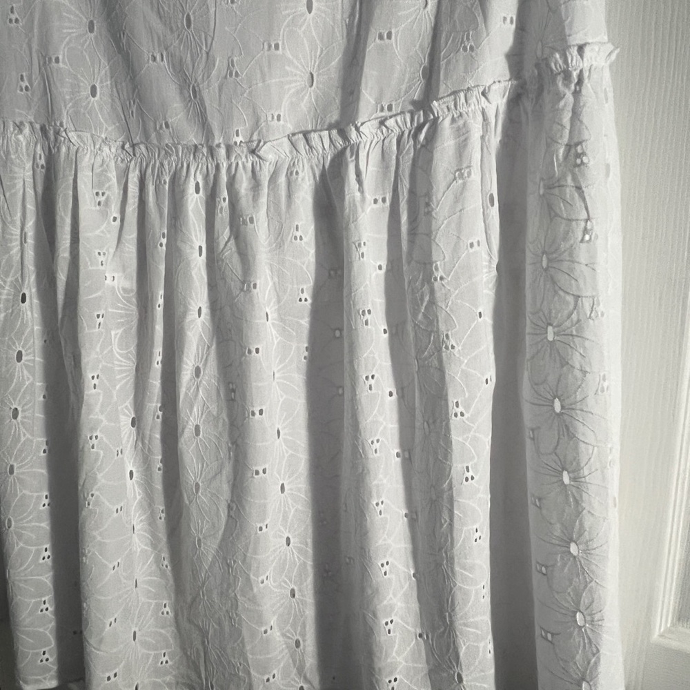 Calypso St. Barth White Eyelet Full A-Line Skirt - Picture 8 of 16